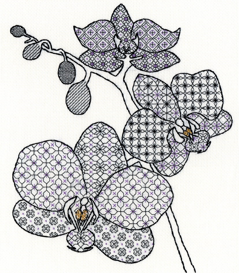 Blackwork Flower Designs (Counted Stitching) by Eleanor Friston from Bothy Threads