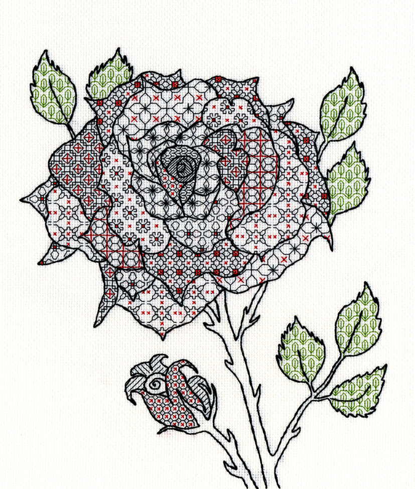 Blackwork Flower Designs (Counted Stitching) by Eleanor Friston from Bothy Threads