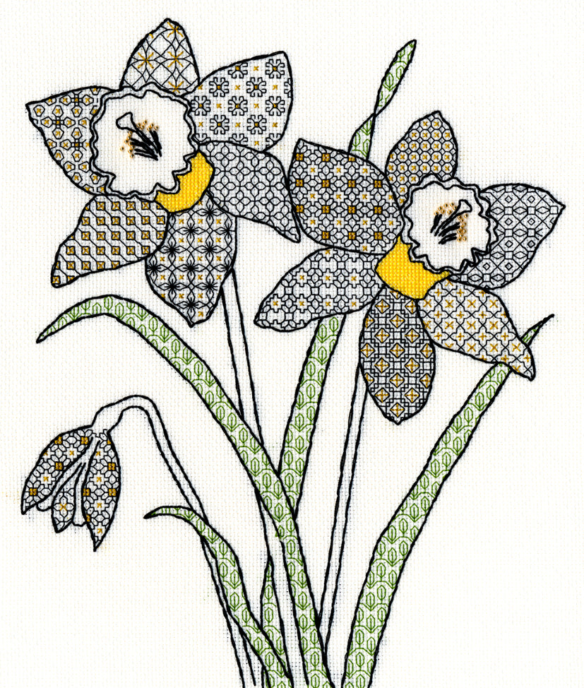 Blackwork Flower Designs (Counted Stitching) by Eleanor Friston from Bothy Threads