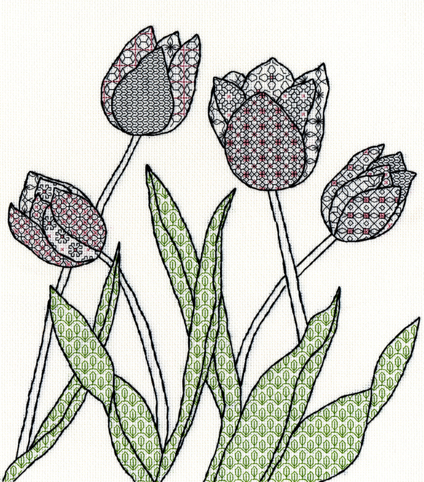 Blackwork Flower Designs (Counted Stitching) by Eleanor Friston from Bothy Threads