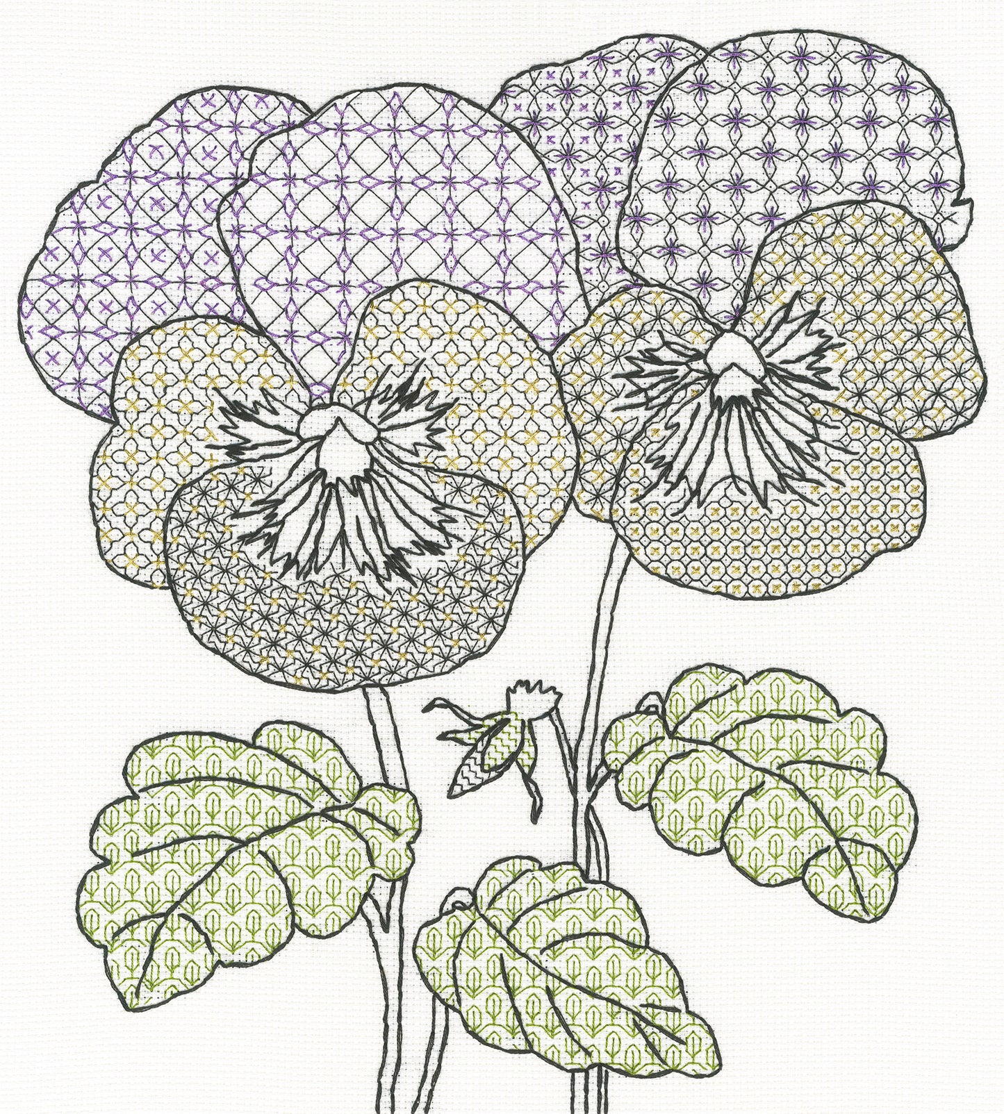 Blackwork Flower Designs (Counted Stitching) by Eleanor Friston from Bothy Threads