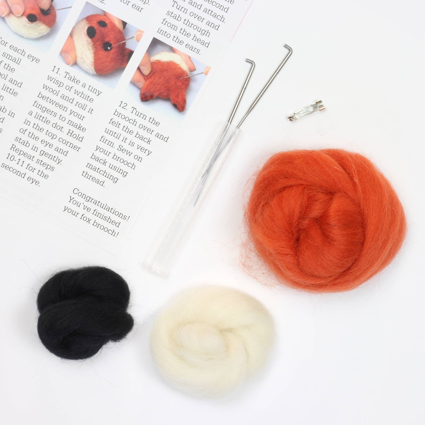 Fox Brooch Needle Felting Kit