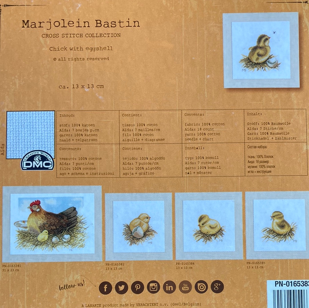 Lanarte (Marjolein Bastin) Cross Stitch Collection  - Chick with Eggshell