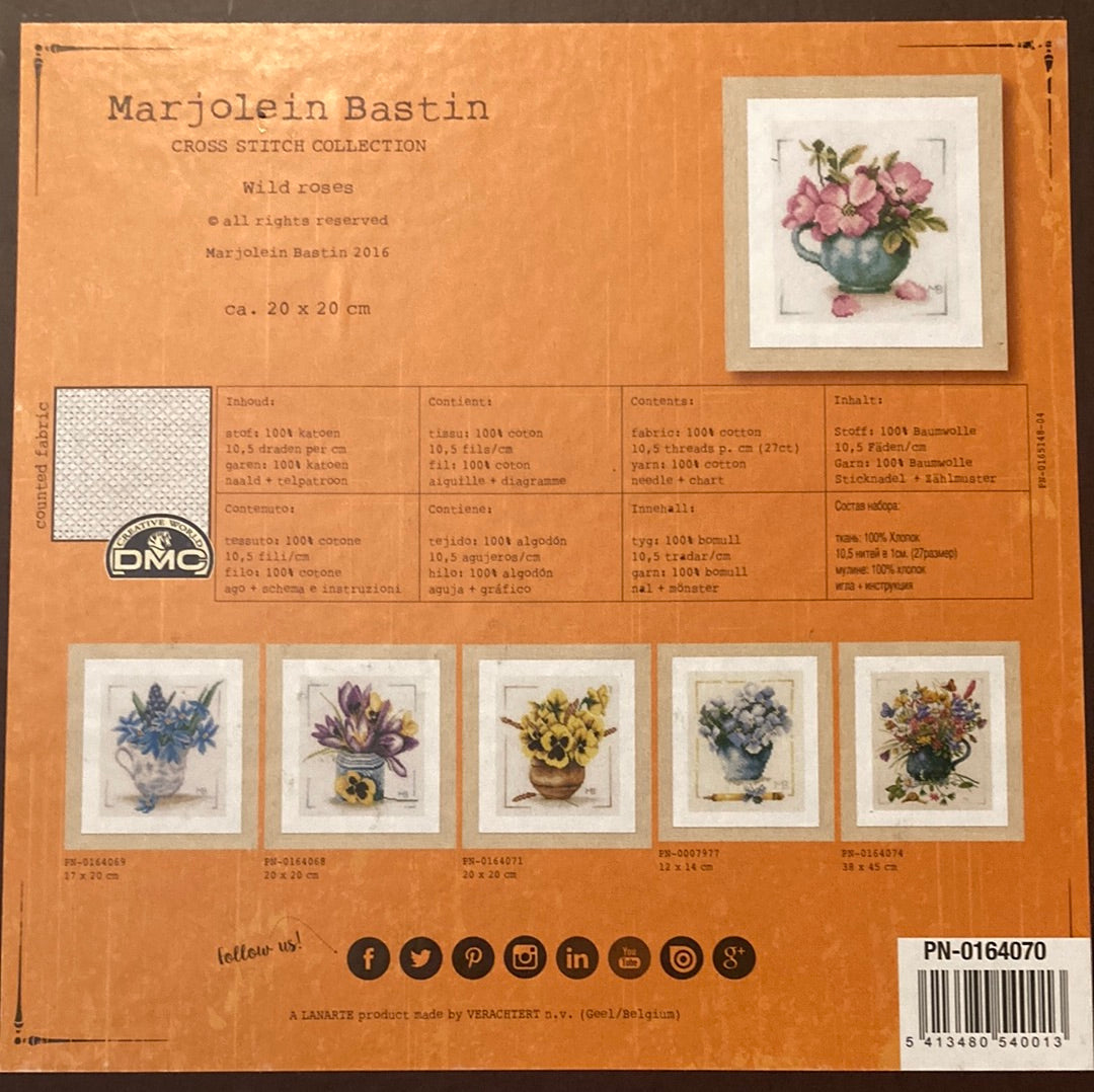 Lanarte (Marjolein Bastin) Cross Stitch Collection - Wild Roses